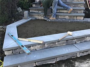 boral country ledgestone echo ridge front stoop landing bluestone step